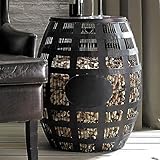 Wine Enthusiast Barrel Cork Catcher Accent Table - Metal Side Table With Wooden Top to Store & Display Used Corks - Holds 2,000
