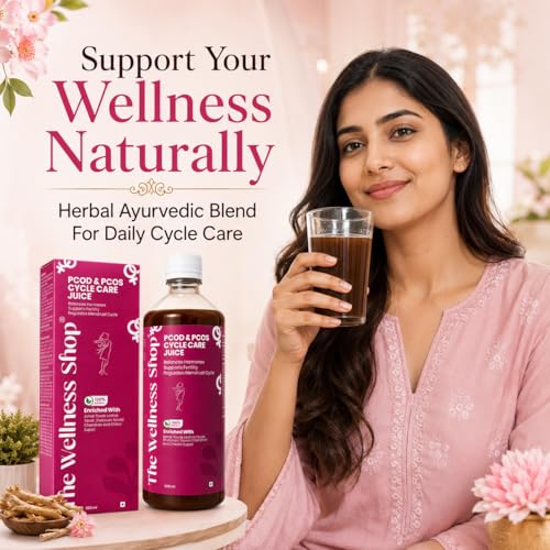 Image of The Wellness Shop PCOS PCOD Cycle Care Juice for Women 500ml | Ayurvedic Herbal Drink with Ashoka Shatavari Lodhra | Supports Hormonal Balance Period Pain Relief, Skin Hair Care | Women Wellness Juice