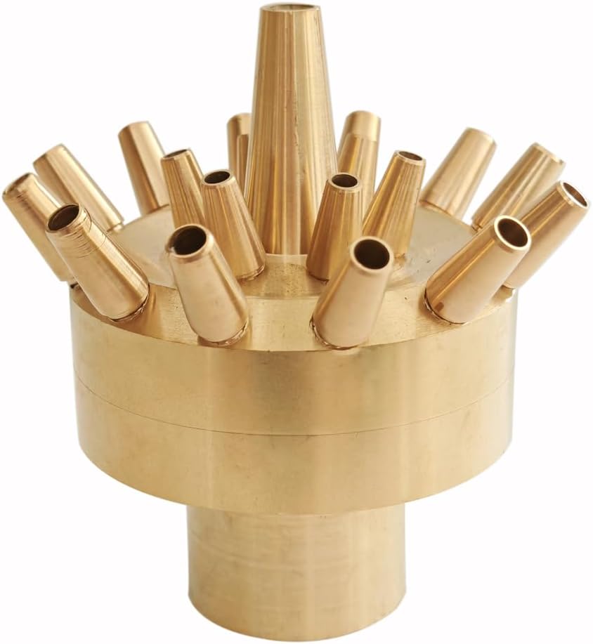 INTBUYING Water Fountain Nozzle, Pond Fountain Head 19 Sprinklers Brass Spray Head for Garden Pond