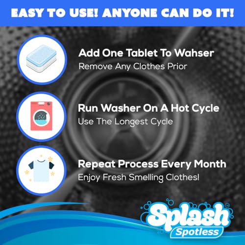 splash spotless washing machine cleaner for he front load amp top load washers 1 count pack of 1
