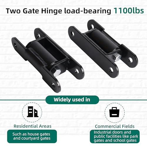 Riyhch Heavy Duty Gate Hinge 7 inch, Black Outdoor Bolt on Gate Hinge, Weld on Post Gate Hinges Roller Bearing, for Large Driveway Vehicular Pedestrian Swing Gates Up to 1100 Pounds(2 Pack) by Riyhch - Image 3