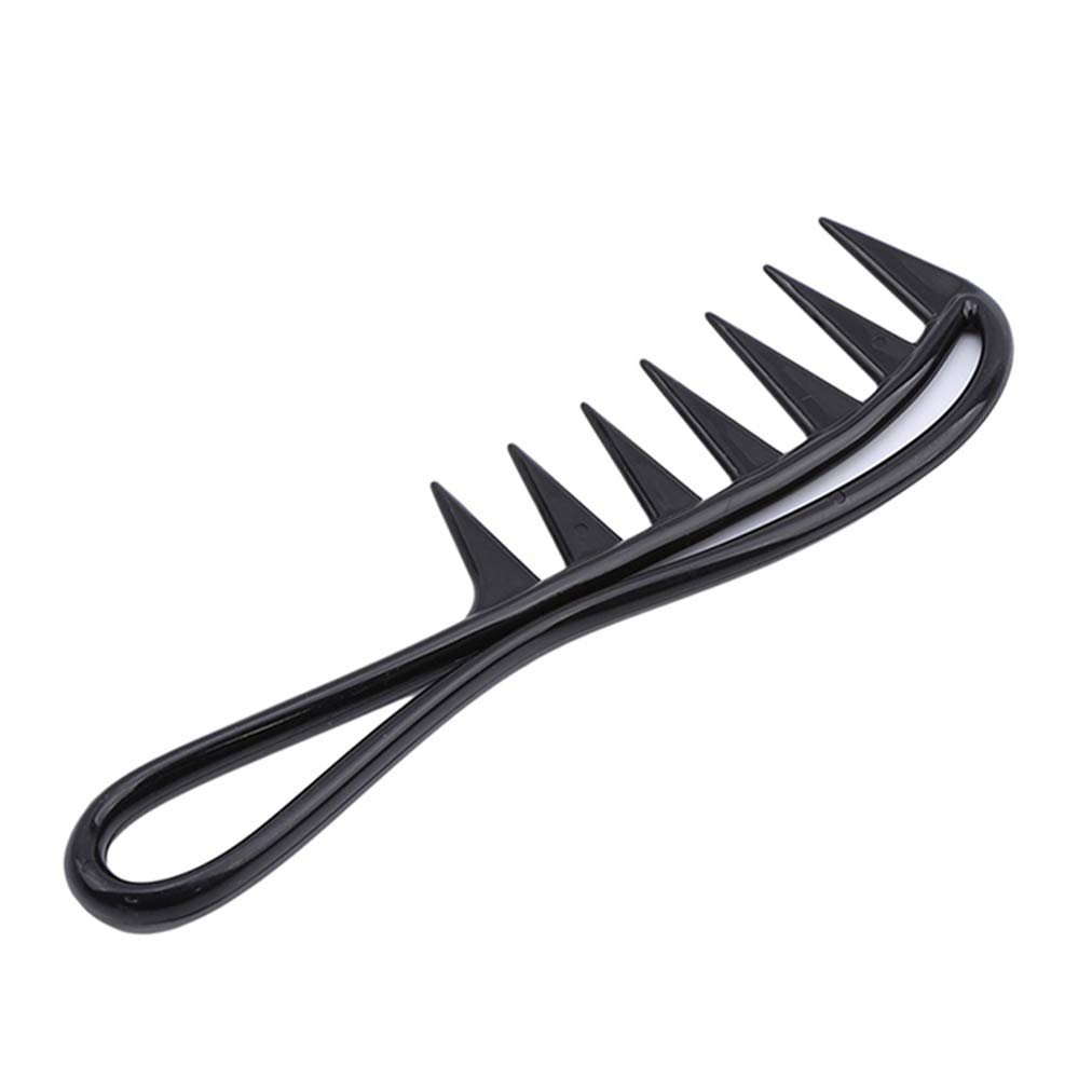 Sevenfly Large Tooth Detangle Comb Shampoo Wide Teeth Comb Hair Salon Shampoo Comb Unbreakable(black)