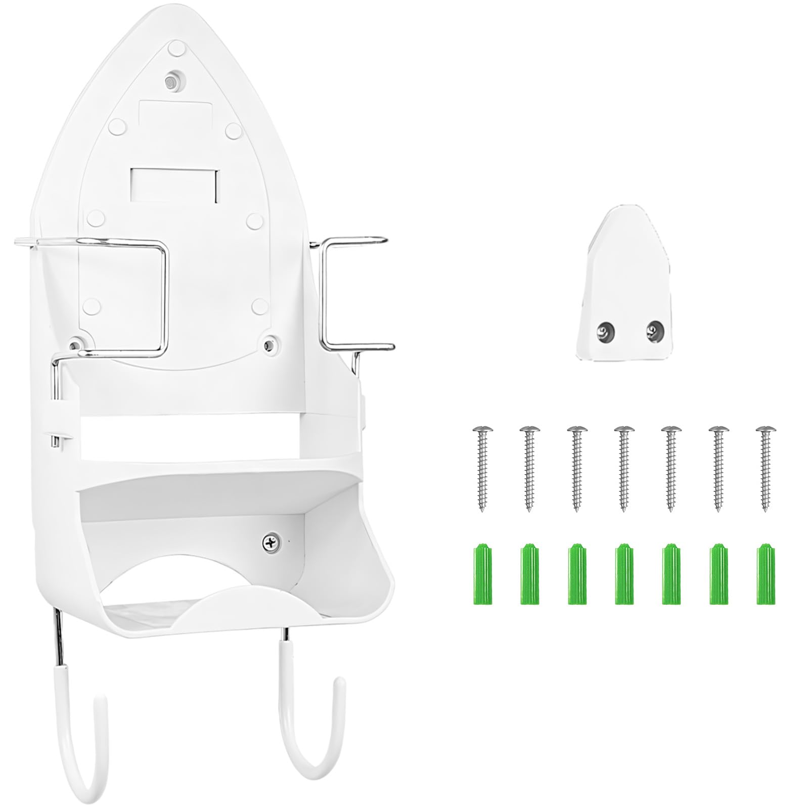 Yagokki White Ironing Board Hanger Wall Mount, Pbt Flame Retardant Electric Iron Holder With Wire Storage, Space-Saving Ironing Board Organizer For Laundry Room,