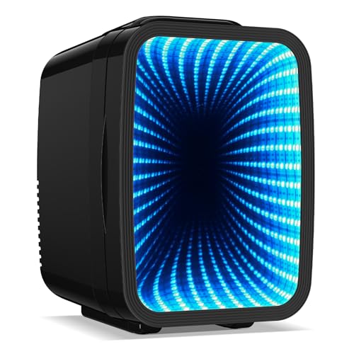 BEICHEN Mini Fridge for 4 L / 6 Cans Quiet Small Fridge With 7 RGB