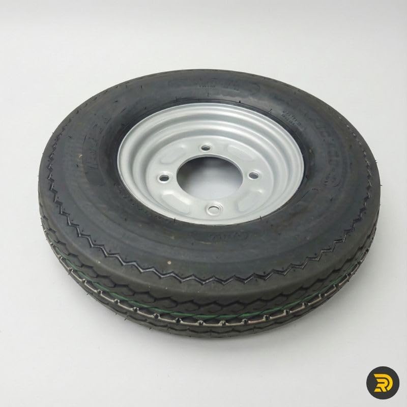 Roue complète 480x8 8" - 4 Trous - Entraxe 115mm - Déport 0-6 PLYS - Pour remorque - 8 pouces - Largeur 4,8 pouces - Indice de vitesse M 130km/h - Indice de charge 71 (345kg)