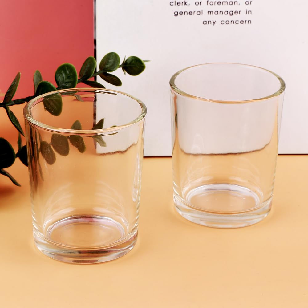 Lot de 36 photophores en verre transparent pour mariages, événements – Bougies votives en verre pour centres de table de mariage, Noël, Thanksgiving – Accessoires de décoration (transparent)
