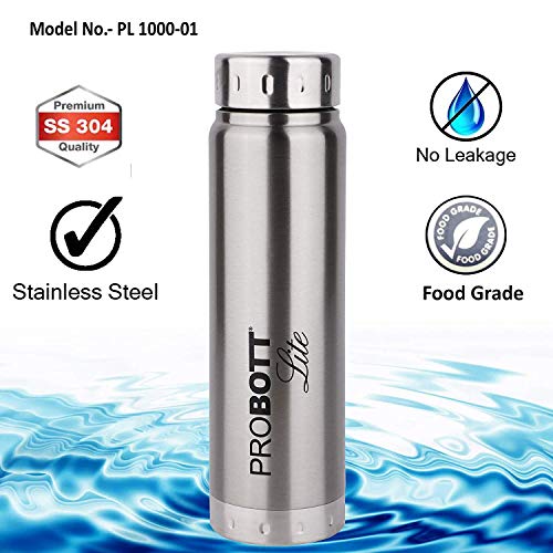 Image of PROBOTT LITE Stainless Steel Freeze, Refrigerator,Sports Water Bottle 1000ml Set of 6 Silver Color (PL1000-01S)