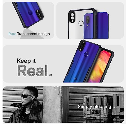 Image of Pikkme Mi Redmi Note 7 / Note 7 Pro /Note 7S Back Cover | Transparent Back | Hyrbid | Camera Protection | Raised Edge | Bumper Back Case for Mi Redmi Note 7 / Note 7 Pro /Note 7S (Plastic, Black)