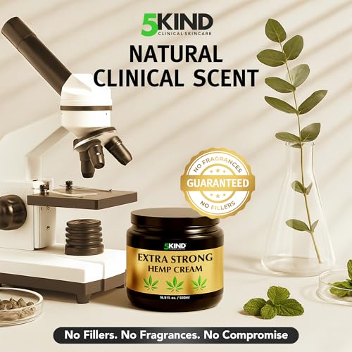 Image of 5Kind Extra Strong Hemp Cream 16.9 fl oz - Maximum Strength | Natural Topical Cream - Muscle Rub for Lower Back, Joints, Neck, Knees, Shoulders