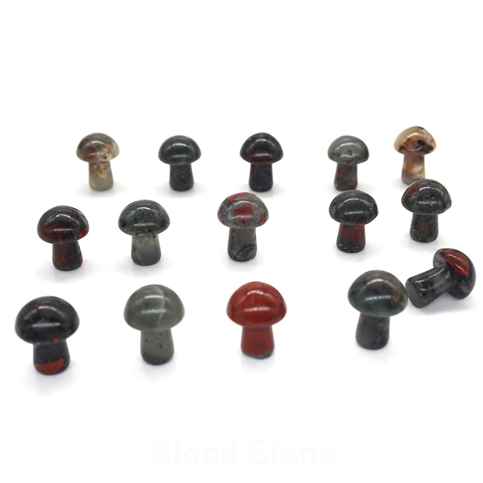 LQYXGS Crystal Stone Home Decor 20MM Mini Mushroom Figurine Natural Stones Carved Crafts Decor Quartz Crystal Statue, 20PCS/ Set(3)