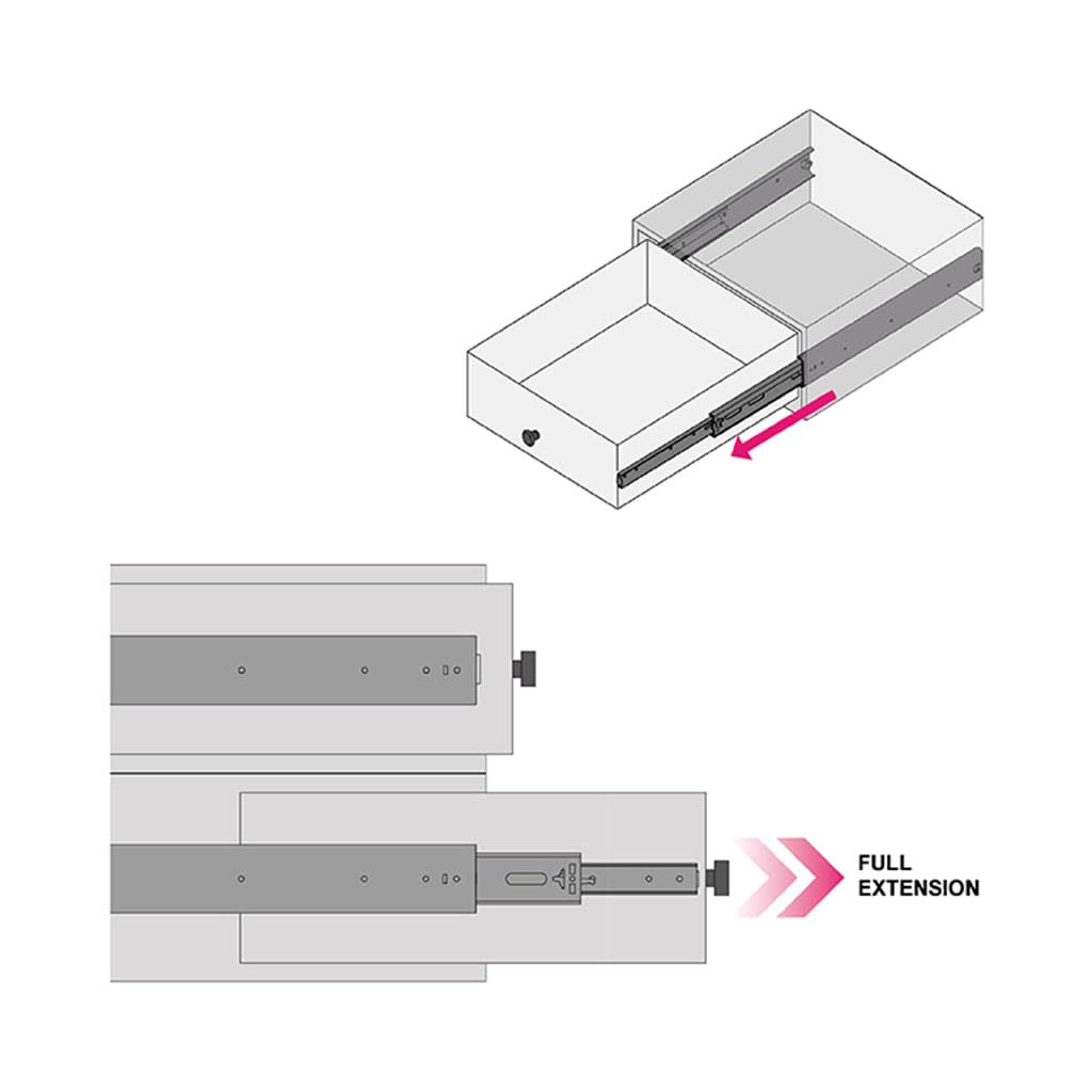 Serie 85 - Guide Telescopiche portata 200 kg (500 mm)