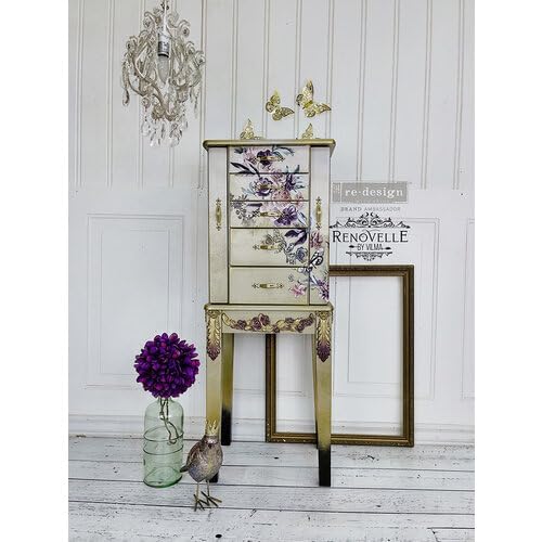Redesign with Prima Decor Transfers Burgundy Rose Garden 24"x35" Wall Decals DIY Wallpaper Wall Stickers Murals Decor for Kitchen Living Room Bedroom Bathroom Nightstands Table Décor - Image 4