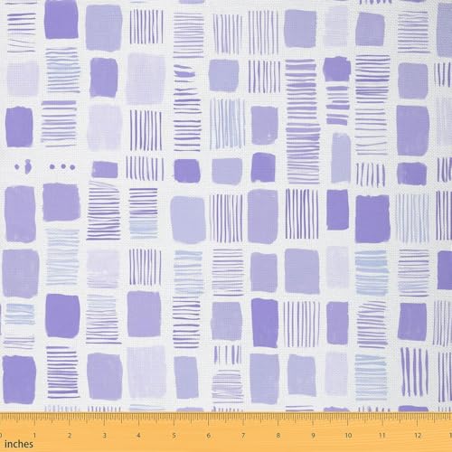 Tissus au mètre géométrique imperméable intérieur extérieur bleu violet