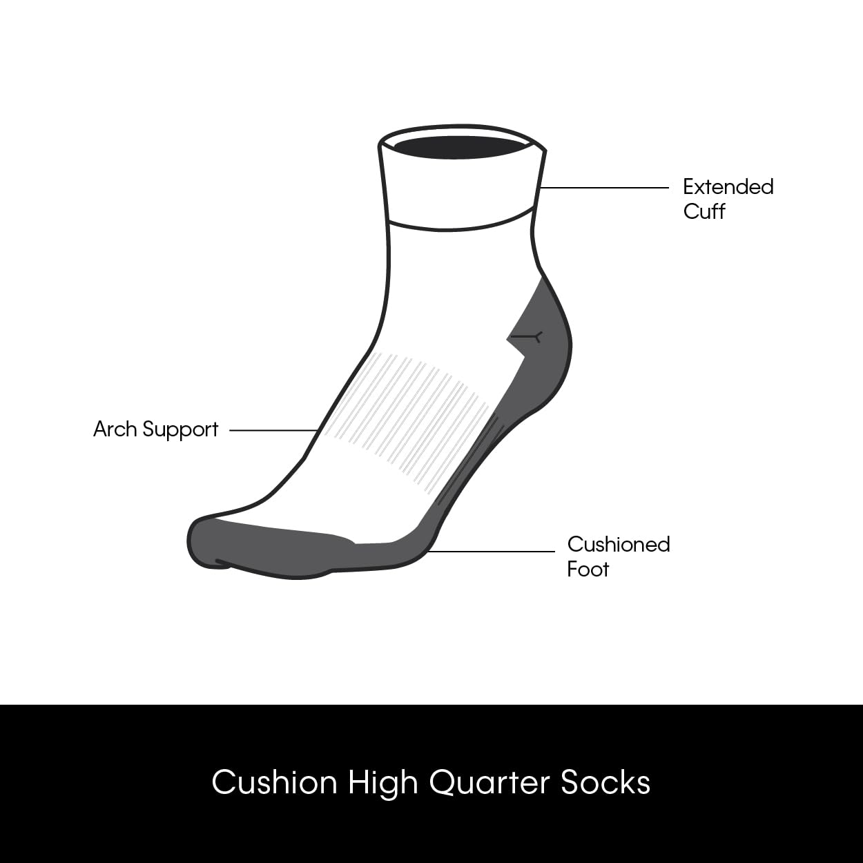 Calvin Klein Herren High Quarter Socken – 12er-Pack, atmungsaktiv, gepolstert, athletische Performance, Crew-Socken für Herren (Größen: 40-47), Schwarz, 39-46 EU