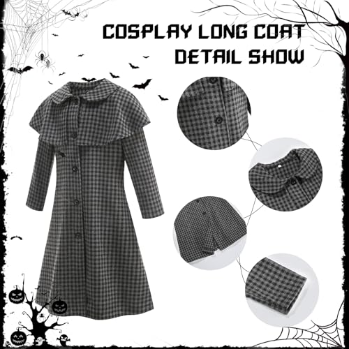 Abrigo largo negro para niñas estilo gótico miniatura 4