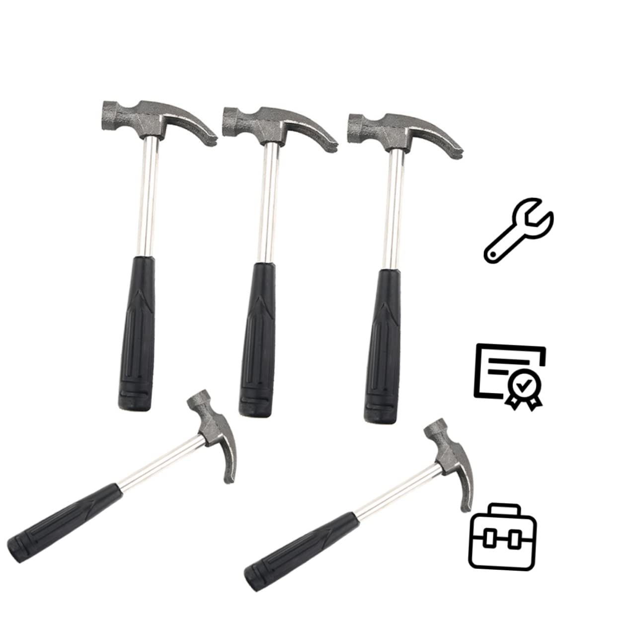 Mikikit 5pcs Mini Claw Hammer for Seamless Nails Lightweight Portable Sturdy Construction Perfect for Home Diy Projects
