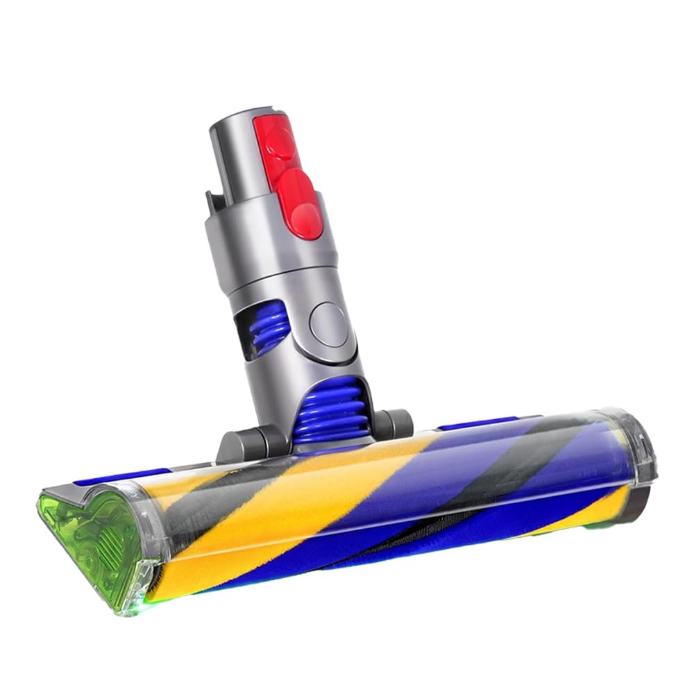 V12 Slim Cepillo motorizado para Dyson V12 Detect Slim/Digital Slim, Cepillo con iluminación LED de luz Verde,repuesto cabezal de limpieza eléctrico LED Fluffy Soft Roller para Dyson V12 Digital Slim