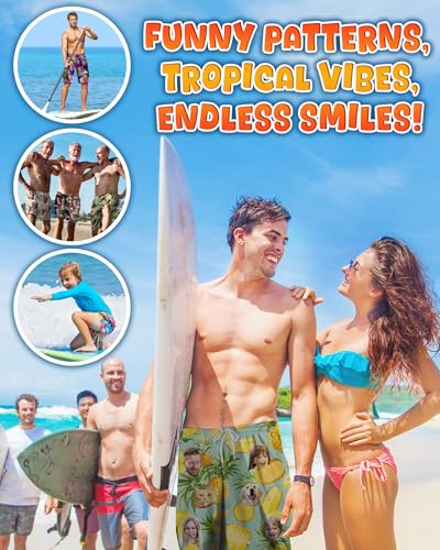 Custom Swim Trunks with Face – Funny Swim Trunks for Men, Personalized Board Shorts, Custom Swimwear, Unique Summer Outfit3