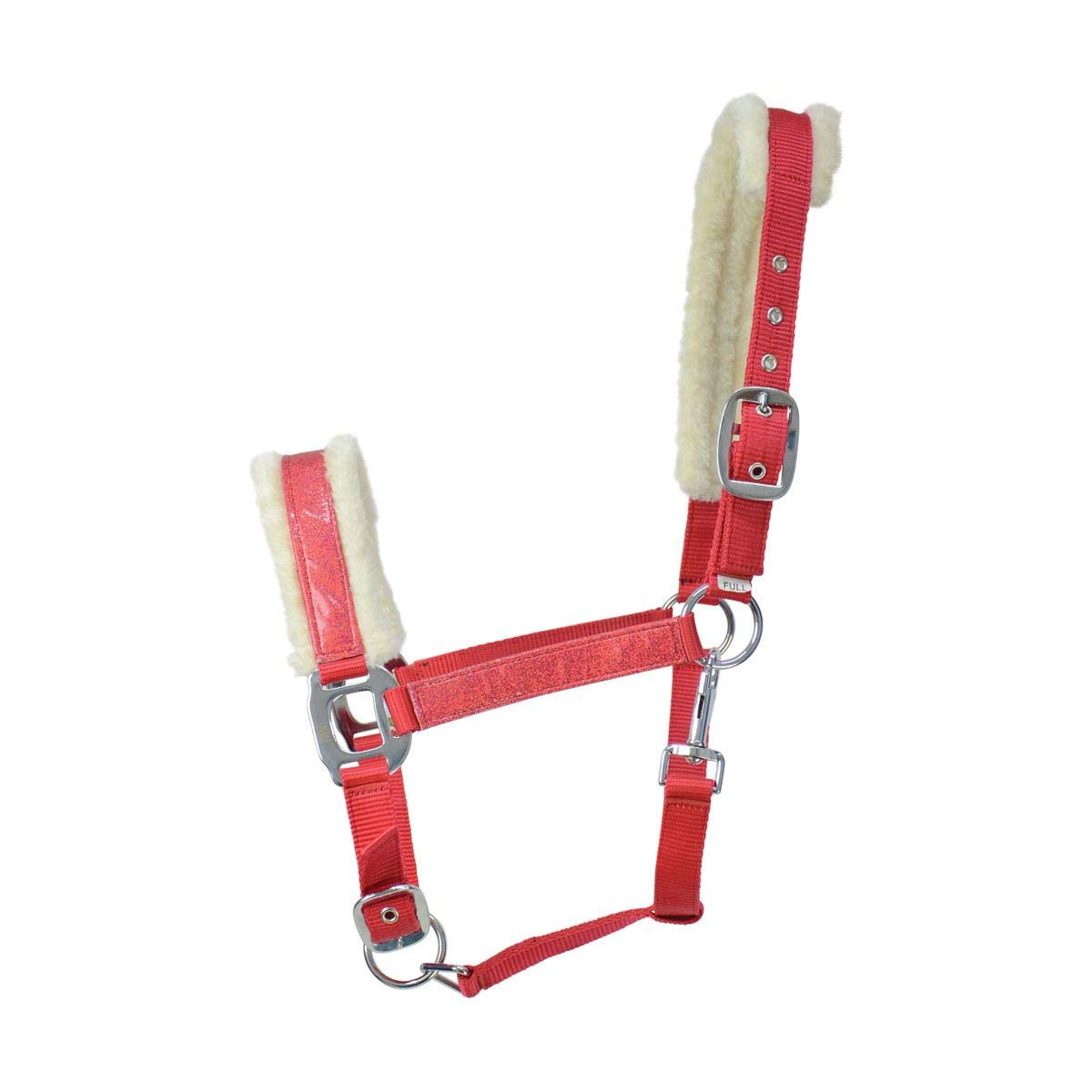 Hy Equestrian Christmas Headcollar Festive Faud Fur Glitter Horse Adjustable New