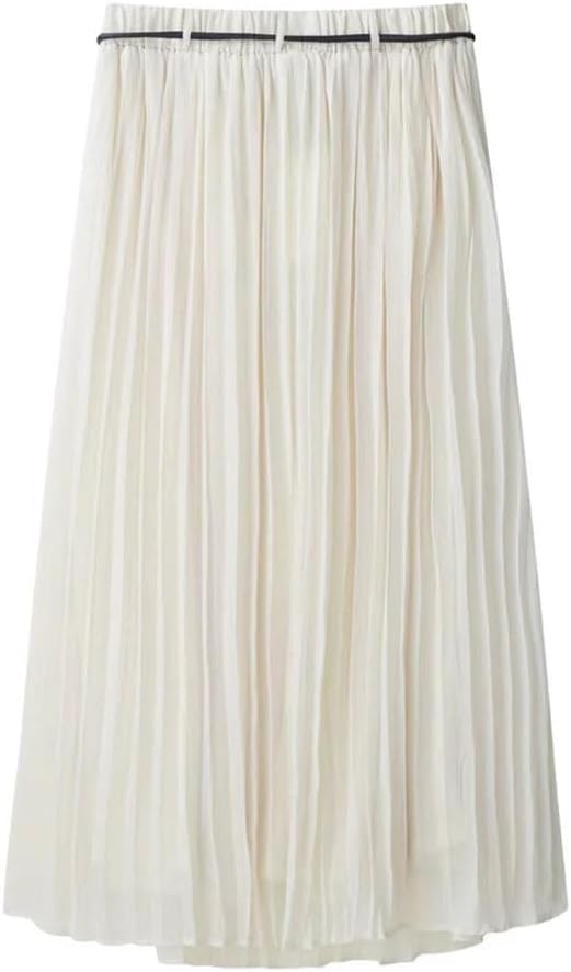Women's Summer Layered V-Neck Long Sleeve Blouse with Belted Skirt - Semi Transparent Tops and Skirt Set