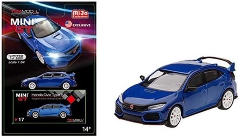 Mini GT 2017 Honda Civic Type R (FK8) Modulo (LHD), Aegean Blue MGT00017-MJ - 164 Escala Diecast Modelo Coche de Juguete