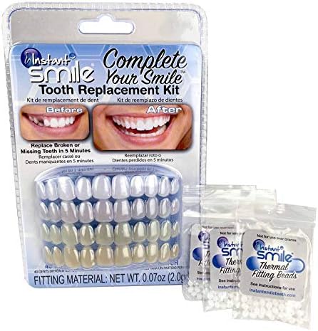 Instant Smile Complete Your Smile Tooth Replacement Kit with 3 Pack Fitting Beads