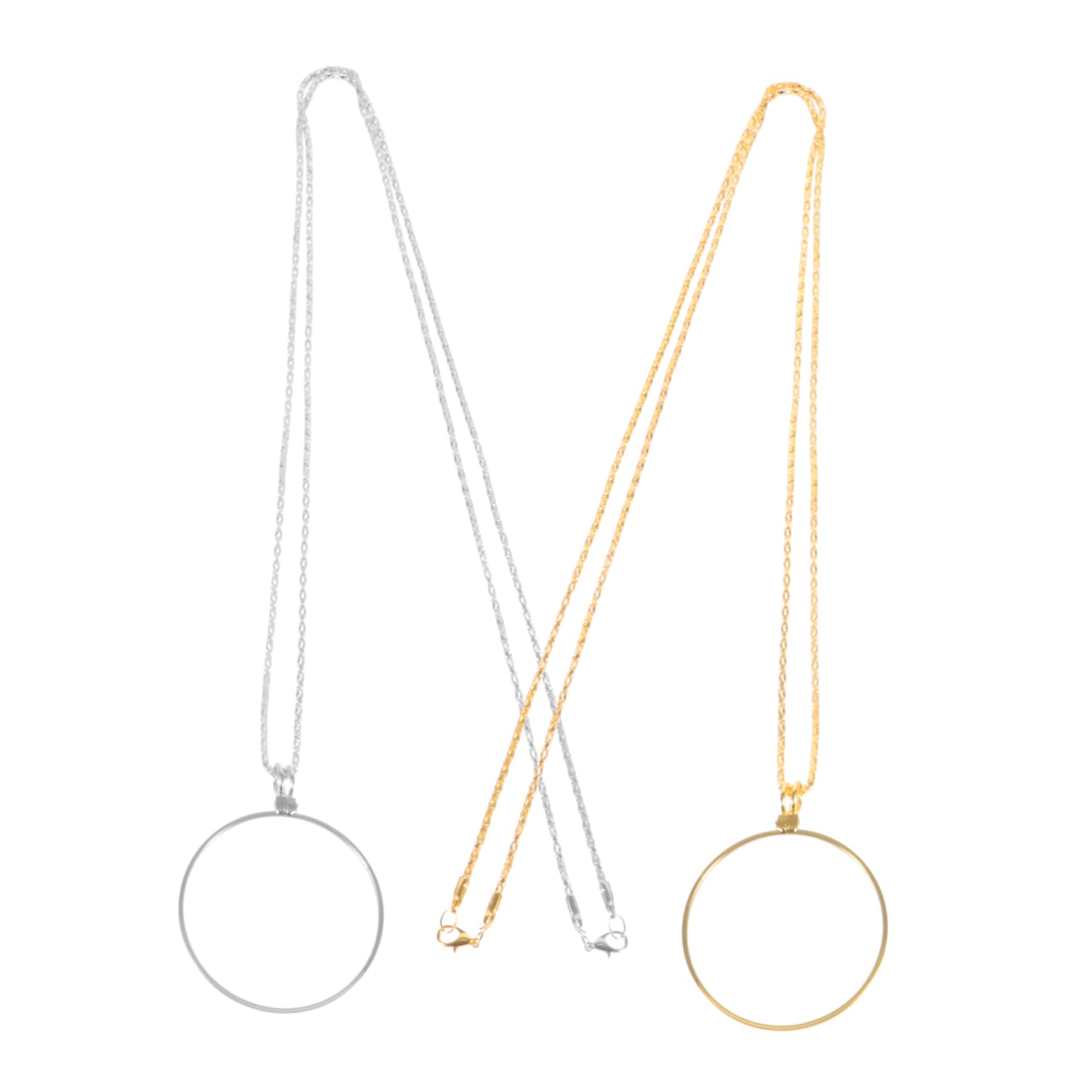 GOOHOCHY 2Pcs Magnifying Necklace Pendant for Elderly Reading Aid Stylish Monocle for Hobbyists Jewelers and Detail Work Portable Tool