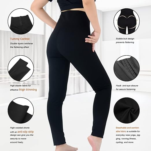Image of Gym Leggings for Women High Waist, Corset Style Tummy Tucker Shapewear with Hook & Eye Closure for Better Compression, Casual and Gym Wear Multi-Purpose High Waist Trouser