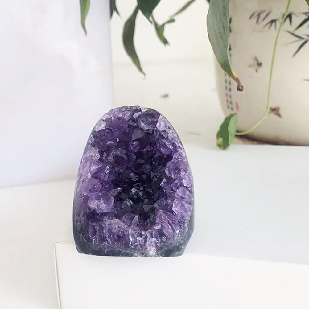 Amethyst Cluster Purple Amethyst Crystal Geode Crystals and Stones Home and Office Desktop Ornaments,100~150g