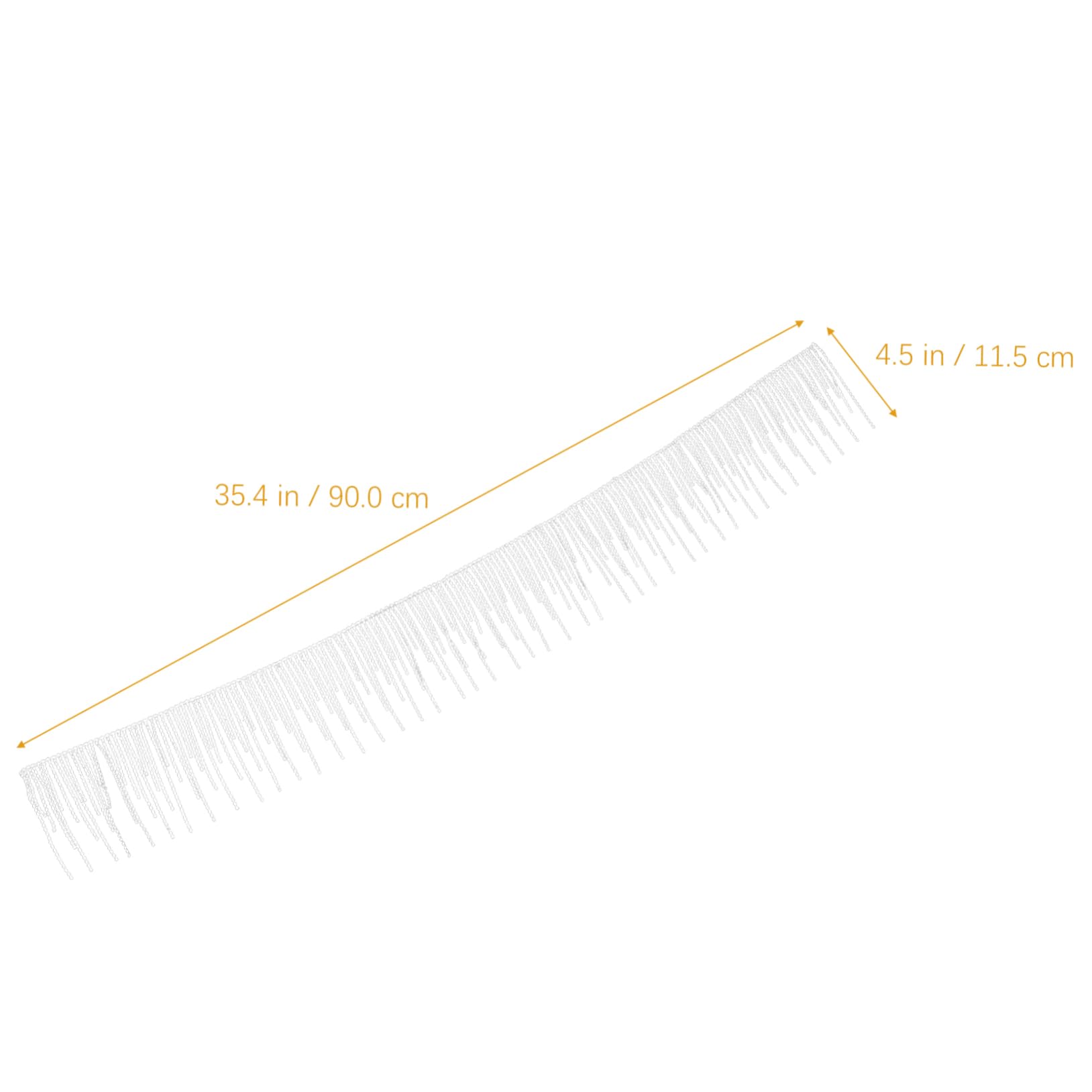 Hohopeti Quaste Strass-Hängekette Strass-Quastenfransen Perlenfransenbesatz Gürtel mit kette -Kettenverzierung Fransen mit besatz Quastenbesatz steine Silver