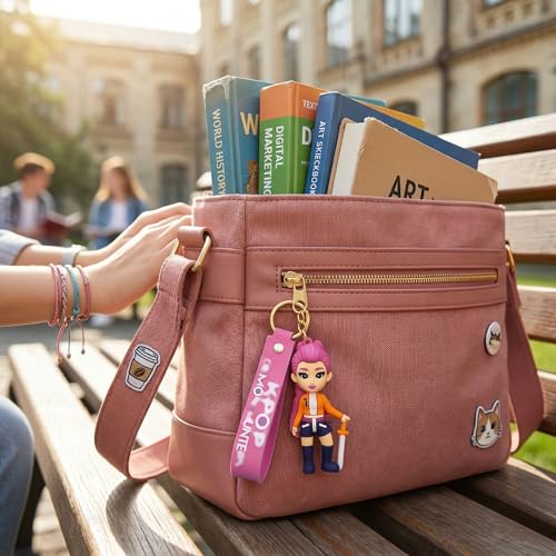 Image of Wanna Party Korean Pop Theme Cartoon Keychains, Rumi Keychain for Girls, Cute Backpack Key Chain Accessories Wristlet chain Return Gift Items for Boys & Girls