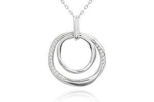 2024 Graduation Gifts for Her, Sterling Silver Double Circle Rings Necklace