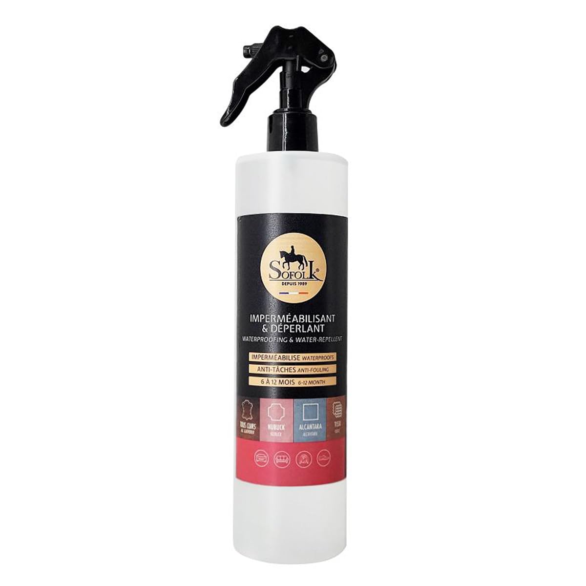 SOFOLK - Impermeabilizante Extremo | Spray repelente al agua | Ideal para la protección de todas las superficies: Cuero, Tela, Nubuck, Zapatos, Baloncesto, Sofás, Bolsa, Chaquetas 1000ml