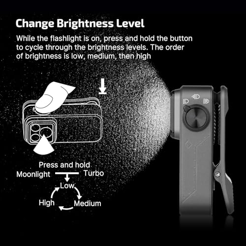 Image of OLIGHT Oclip Pro EDC Flashlight Clip-on Light, Rechargeable 500 Lumens with Three Lighting Solutions Type-C Charging, Magnetic Flash Lights for Outdoor or Indoor Use(Phantom Squadron)