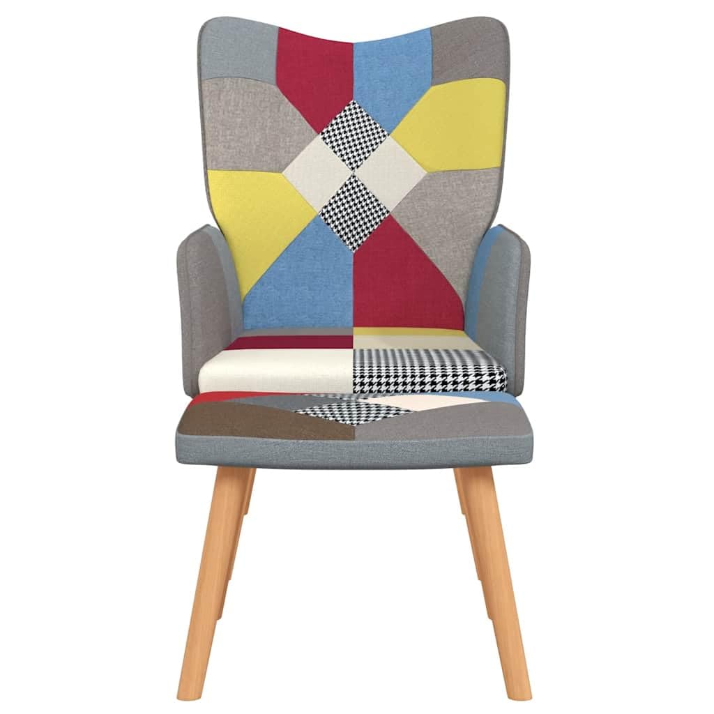Genérico Silla de relajación con reposapiés Tela Patchwork,Mobiliario,Sillas,Sillones,328184