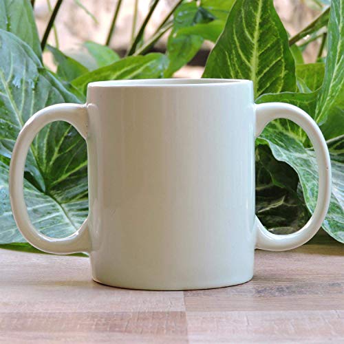 Tasse mit Doppelgriff, Keramik-Trinkbecher mit zwei Griffen für sicheren Halt, 350 ml, Minzgrün Cover
