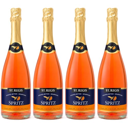 Image of ST. REGIS Non-Alcoholic Orange Spritz Beverage, 25.4 fl oz, 4-Pack, Low Calorie, Low Sugar, Orange Bitter Sweet, Product of Spain