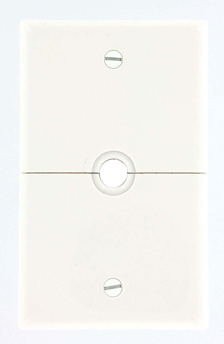 LevitonN751-W 1-Gang .625-Inch, Hole Device Telephone/Cable Wallplate, Box Mount, Horizontal Split Plate, White