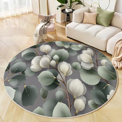 Descente de lit antidérapant et tapis rond 160cm lavable - 3