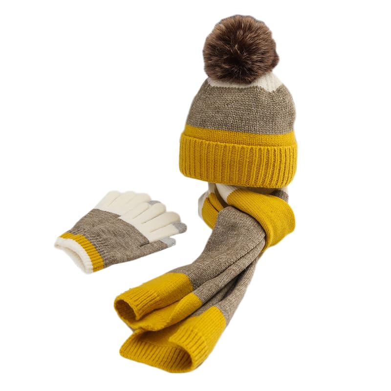 Zonto wintermütze Kinder Kindermütze Winter Plus Samt Schalhandschuhe Dreiteiliges Set Verdickte Warme Wollhut Für Jungen Und Mädchen