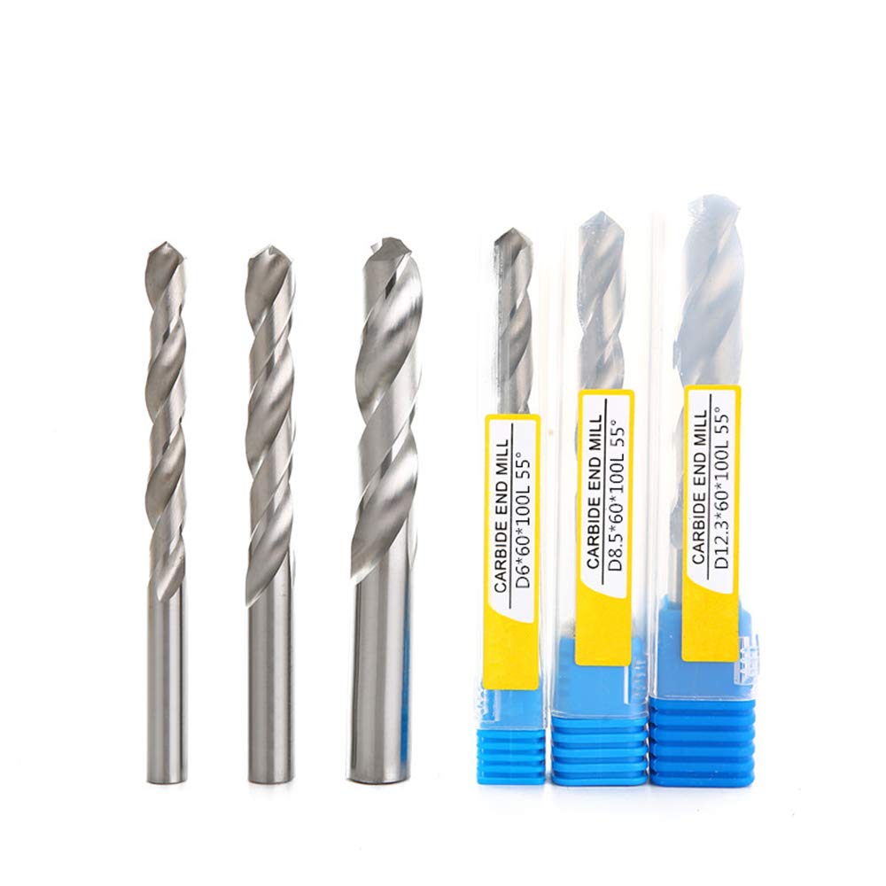 Set punte per trapani 1PC 3mm-20mmx150mm OAL Punte in metallo duro integrale Set di punte per trapano a spirale con gambo a spirale con gambo rotondo luminoso per metallo-8.5mm