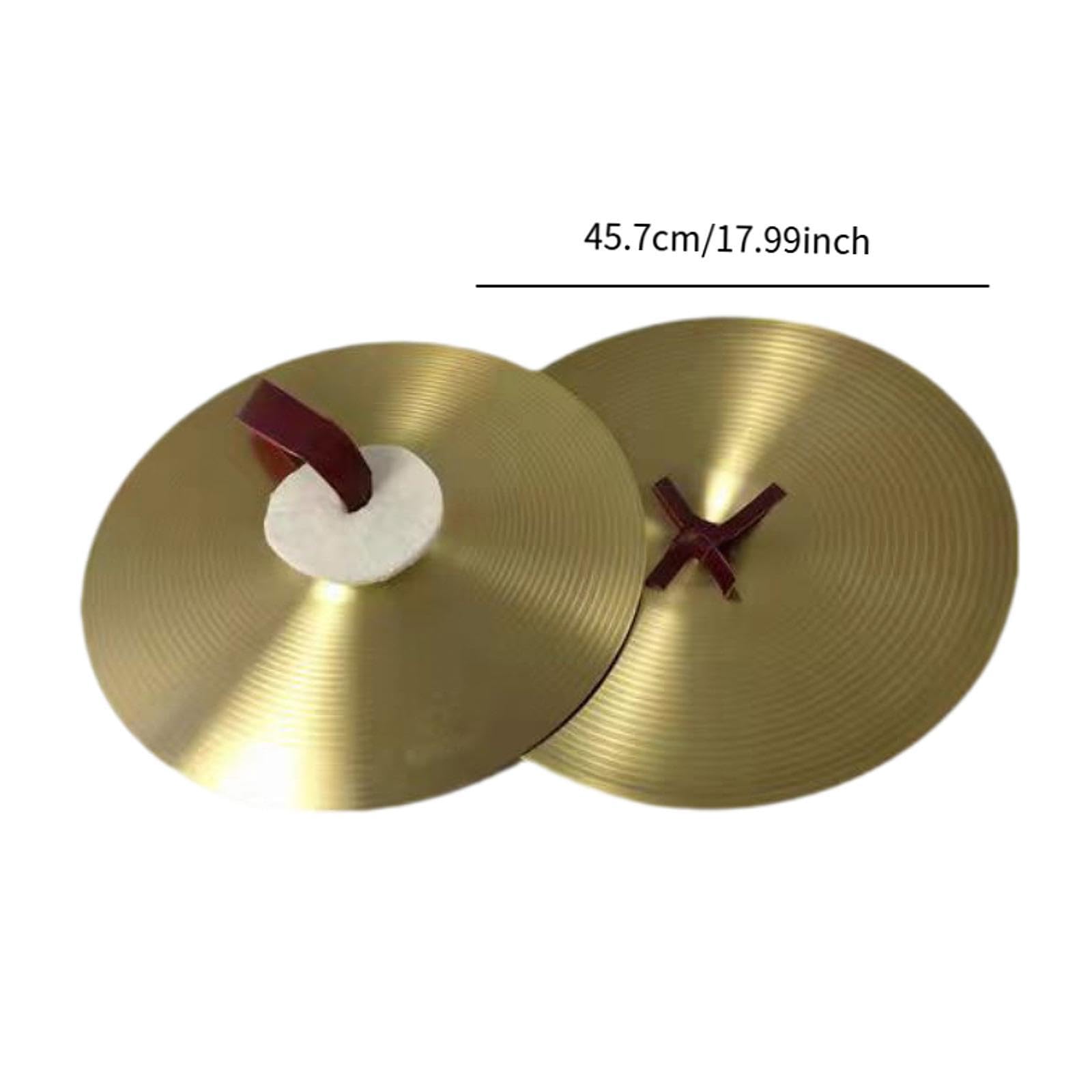 F Fityle Címbales de 2 piezas Címbos tradicionales Percusiones Mano Aleación de platillo Instrumento musical para profesionales de espectáculos de escenario, 18 Inch