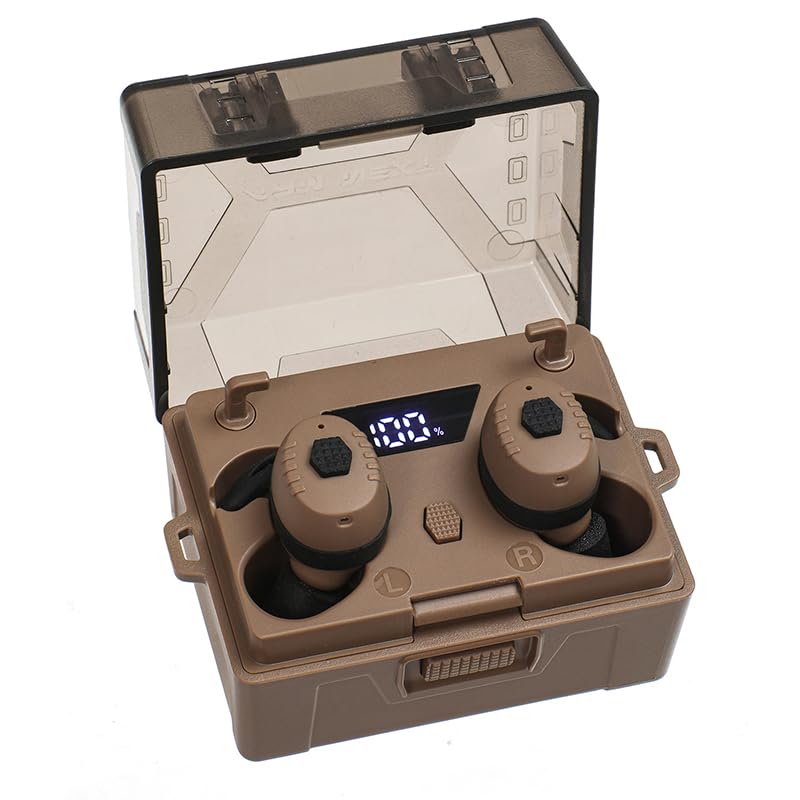 ARM NEXT Upgraded Electronic Shooting Ear Protection NRR 31dB Bluetooth 5.4 Noise Canceling & Sound Amplification (E30-Khaki)