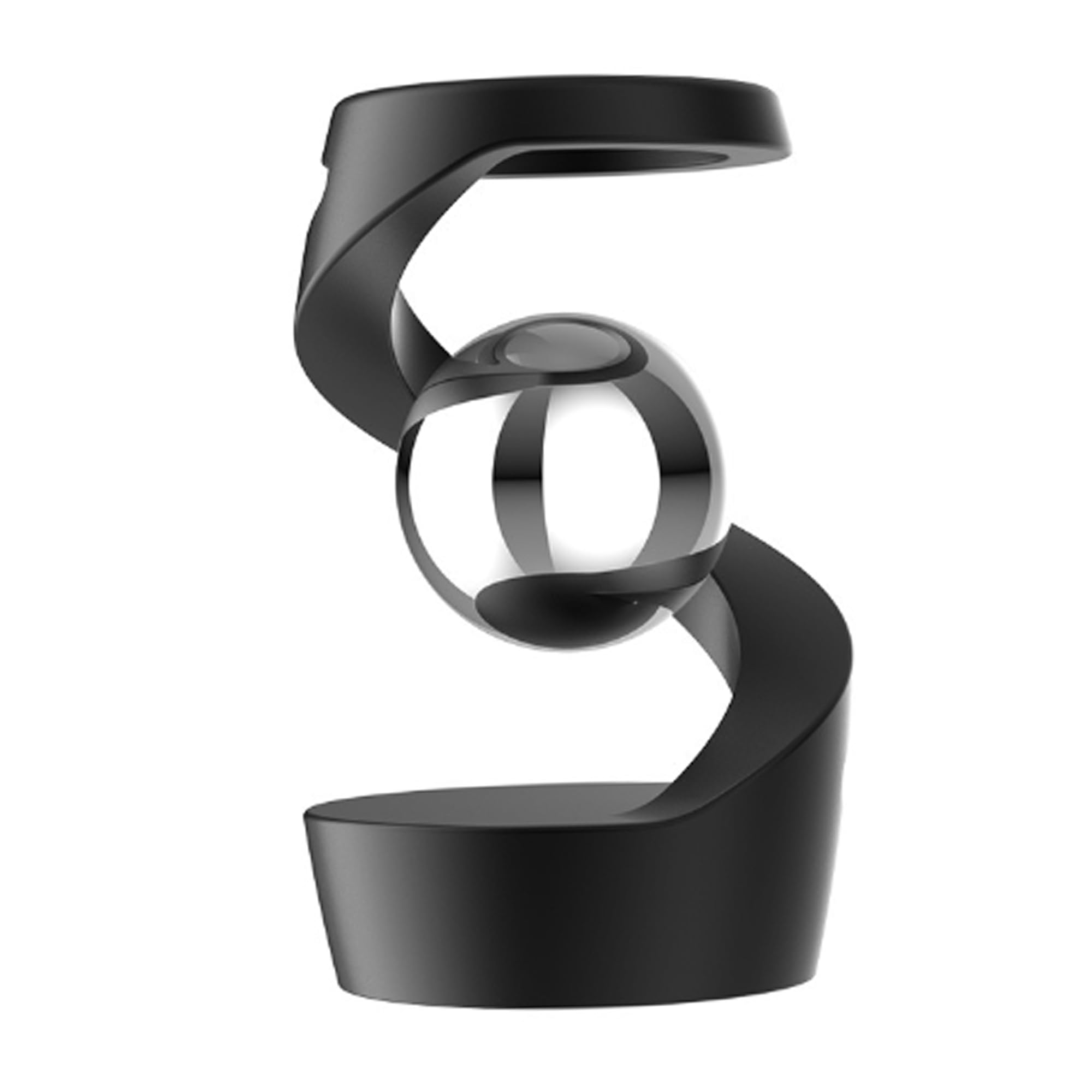 Kinetic Desk Toys, Desk Fidgets for Office for Adults, Fidget Toys for Kids with Autism, Metak Kinetic Spinning Desk Toy Ball (Black Silver)