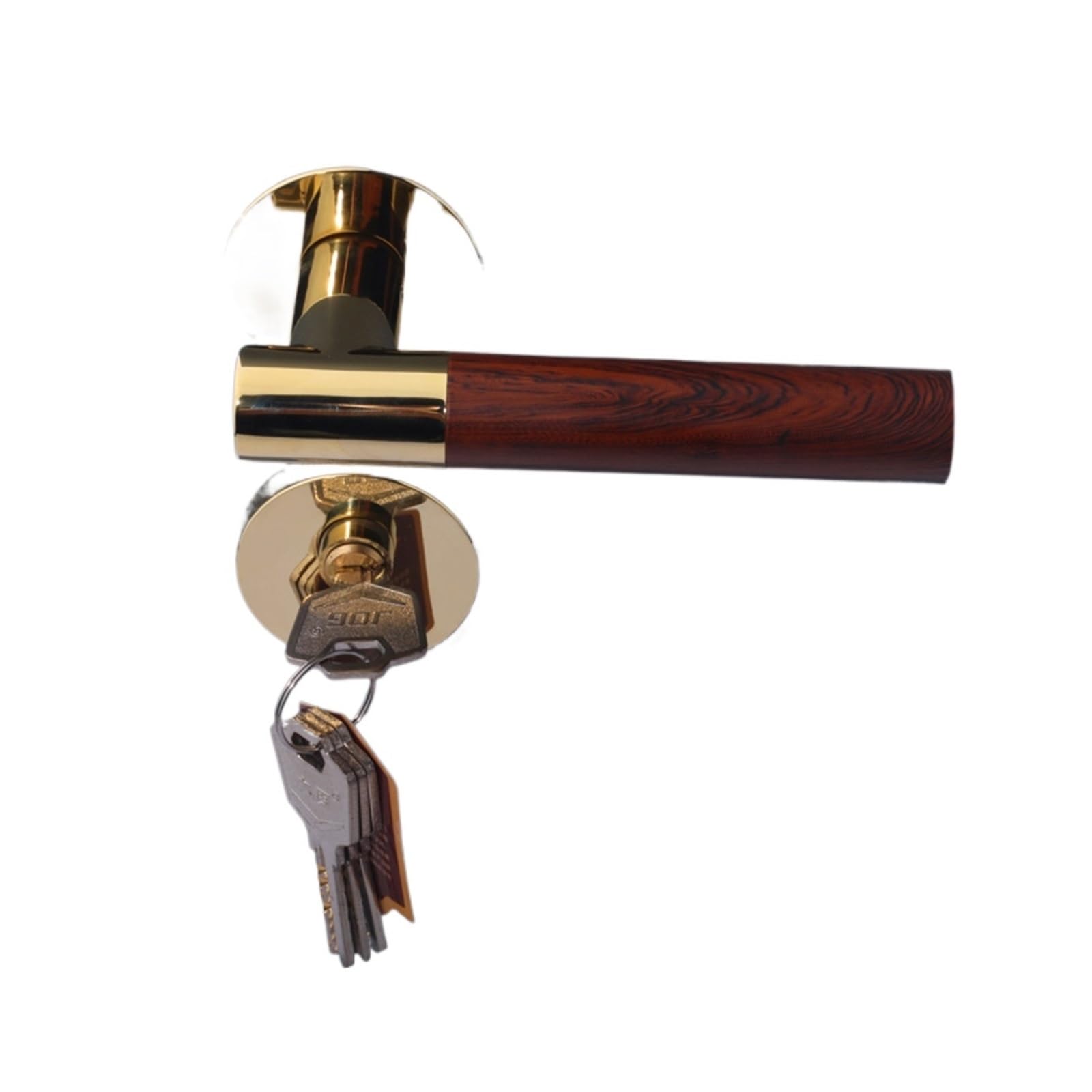 NYRXRYTCA Door Indoor Magnetic Door Lock Bedroom Door Handle Bathroom Bronze Wooden Door Home Silent Split Lock(D31 S945 PVD mahogany)