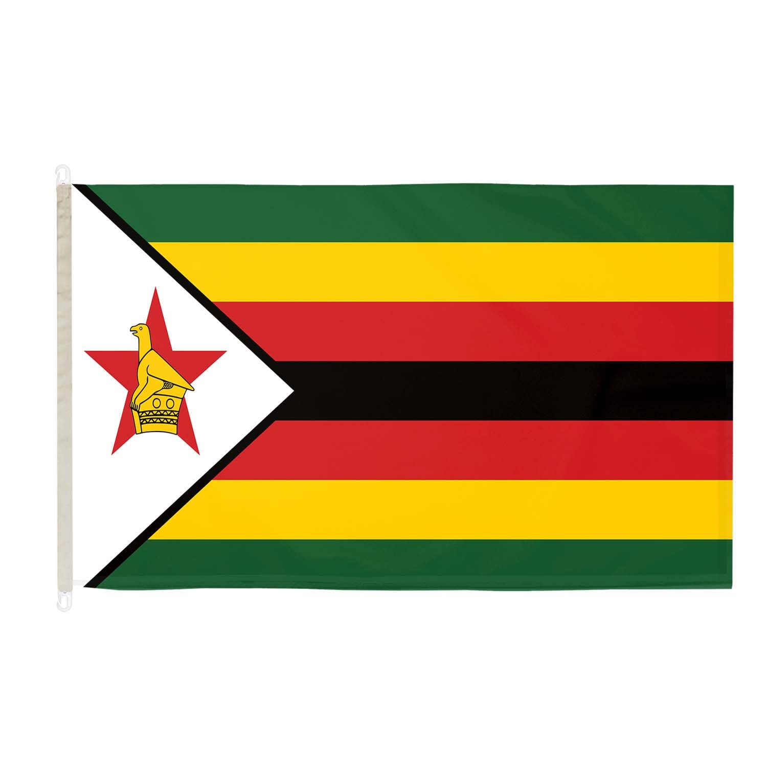 DuraFlag Zimbabwe 5ft x 3ft with Clips/Hooks - Premium Quality 5x3 Flags — image 1