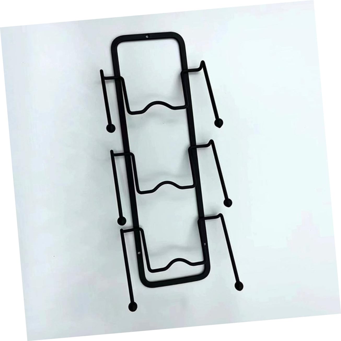Homoyoyo Support Délicat sans Perçage pour Couvercles de Poêles Boules Lisses en Acier Carbone Noir, Rangement Mural Design en U Organiseur Décoratif et Gain de Place Cuisine Pratique