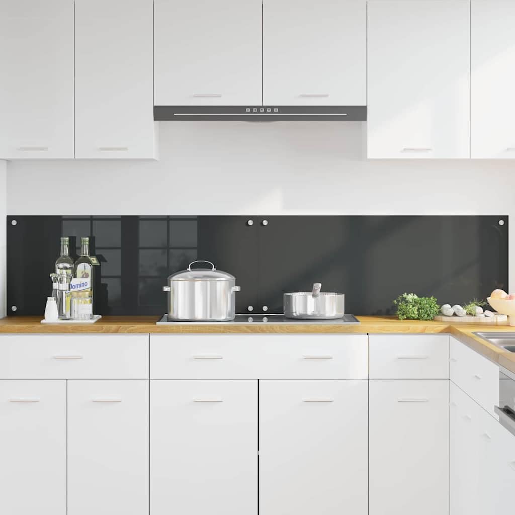 Generisch Küchenrückwand 2 pcs Dunkelgrau 100 x 40 cm Gehärtetes Glas,Heim Garten,Küche Esszimmer,Küchenhelfer -utensilien-3415467