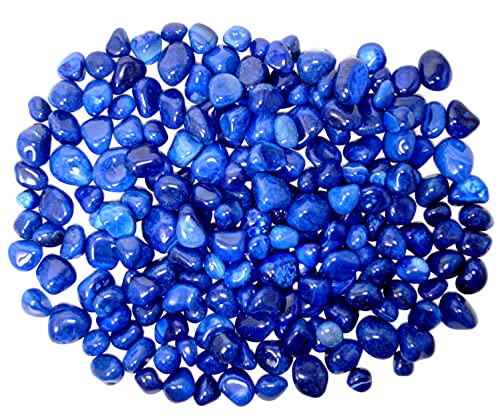 Image of Blue Onyx Pebbles for Decoration - Pebbles Stones for Fish Tank Aquarium, Fountain, Table Decor - Decorative Stones and Pebbles for Home /Garden Decor (2.9 Kgs, Blue Onyx)