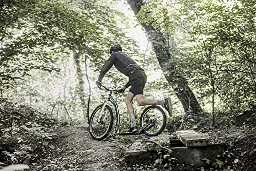 Yedoo Trexx Disc Tretroller - bis 150 kg, mit Luftreifen 26/20 - Offroad Scooter für Erwachsene, Dogscooter aus Aluminiumlegierung mit Scheibenbremsen und verstellbarem Lenker, Gewicht 9,1 kg (grün)